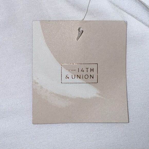 14th & Union Nordstrom T Shirt Women's XL Plain White Casual Top Short Sleeves - Picture 5 of 9